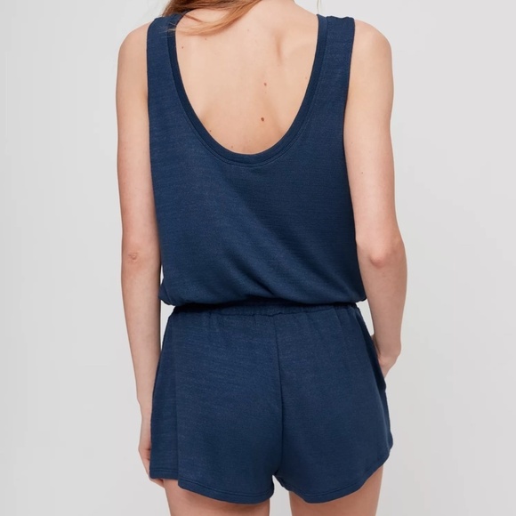 Wilfred Free Izabel Romper Tie-Waist Jersey-Knit Romper - Summer Night - Size S - Picture 3 of 14